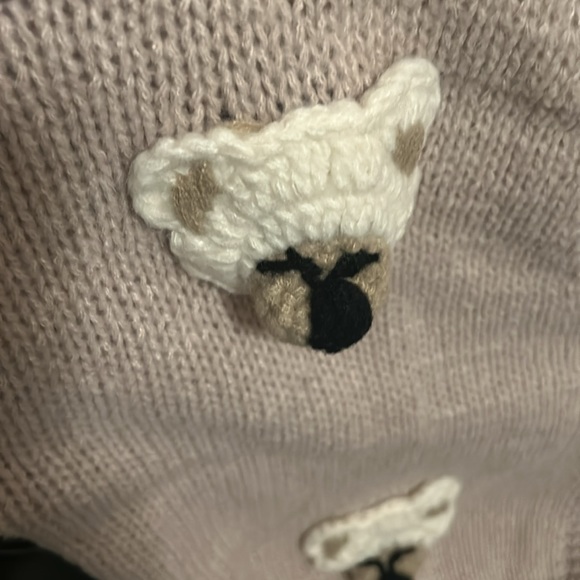 Adorable 3 button teddy bear cardigan 
Raised teddy bear heads 
New - Picture 4 of 9